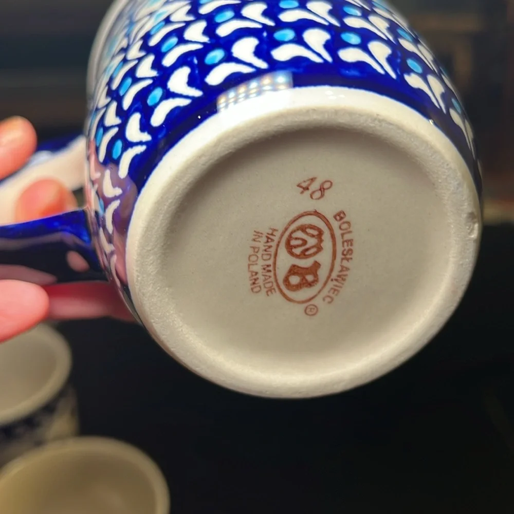 Boleslawiec Polish Pottery Tea Coffee Mugs Set of 4 - Picture 11 of 12